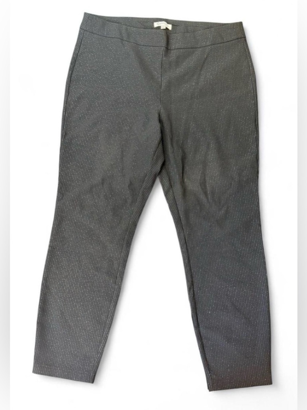 Y2K VTG Nanette Lepore Black Gold Pin Stripe Mid-Rise Capri Pants Punk Office XL
